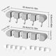 thumbnail image 2 of Soporte para Escobas de Pared, Estante de Almacenamiento para Mopas y Escobas Autoadhesivo sin Taladrar con Ganchos (4 Estantes con 5 Ganchos), Colgador de Escobas de Pared para Baño, Cocina,, 2 of 8