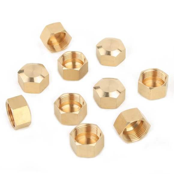 Tapa de compresión LTWFITTING de latón 5/8" OD, paquete de 10