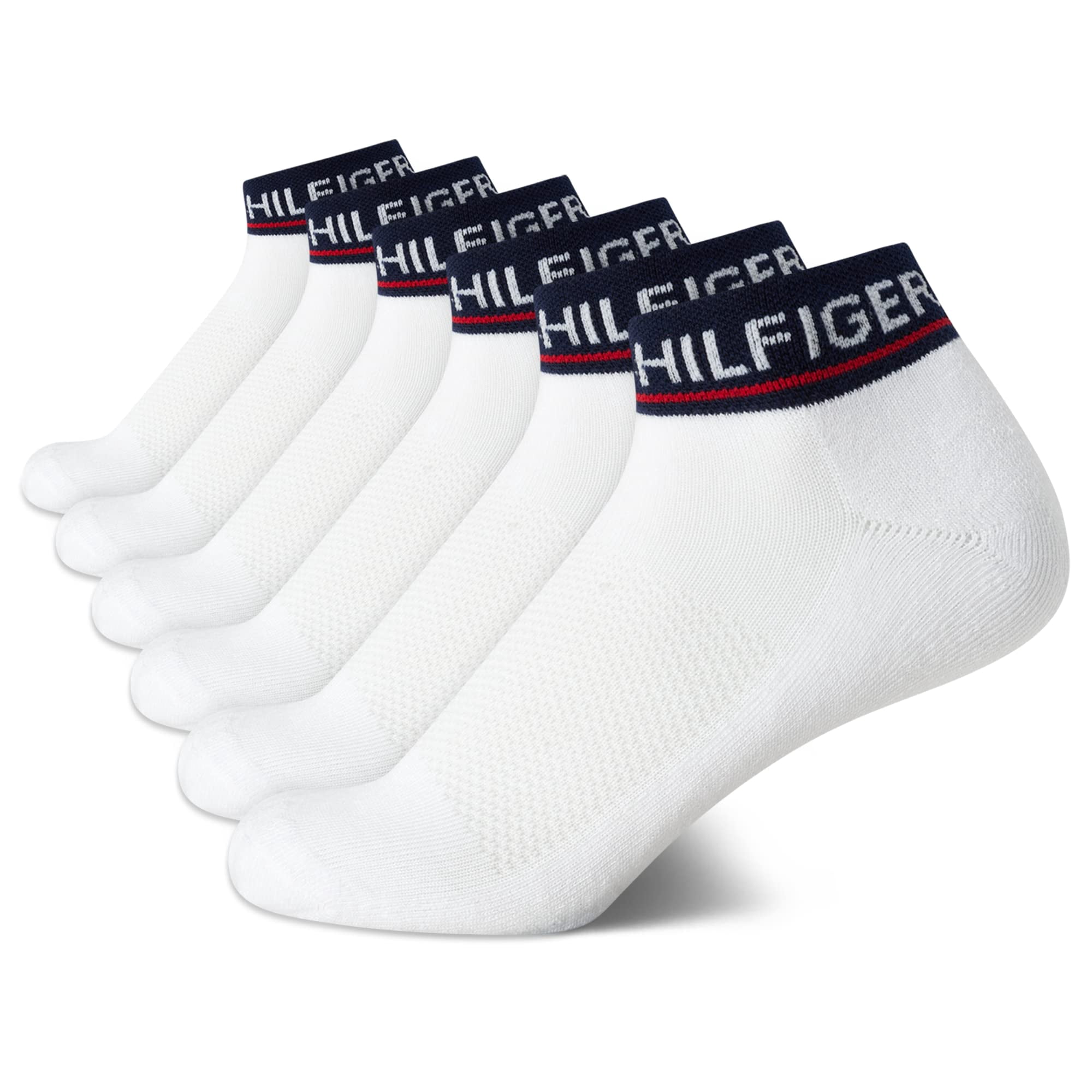 Calcetines Tommy Hilfiger Para Mujer, Paquete De 6, Bandera Deportiva, Tallas 4-10