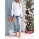 thumbnail image 4 of Camisa Siliteelon de manga larga con botones para mujer, talla M, color blanco, 4 of 5