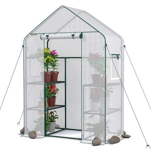 Invernadero Workpro Portátil De 56 X 28 X 77 Cm Con 3 Niveles Y 4 Estantes