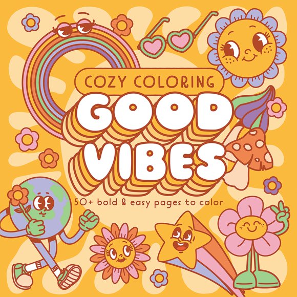 Libro para colorear Cottage Door Press Buenas Vibras 50+