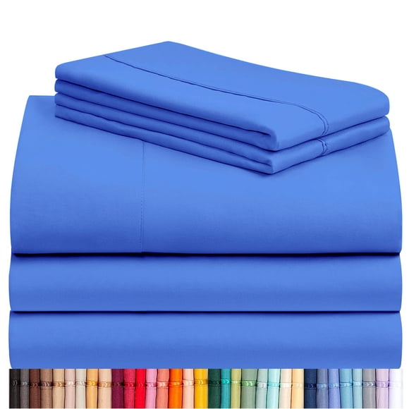 Juego de sábanas LuxClub Marine Blue Split King, 5 unidades