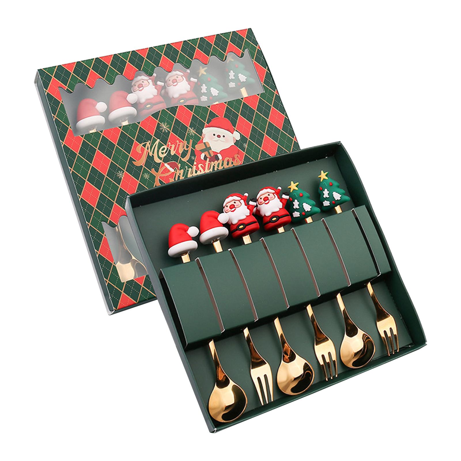 Bothyi - 6X Juegos De Cubiertos De Navidad Cucharas De Navidad Juego De Tenedores Para Fiesta Boda Restaurante Estilo D