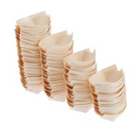 Magideal - 100X Bandeja Para Servir Sushi Barco De Sushi De Madera Postres Ensalada Multiusos Plato De Sashimi Desechable Japonés Contenedor De Comida Para Barco , 19,5 Cm X 10,0 Cm 195 Cm X 100 Cm