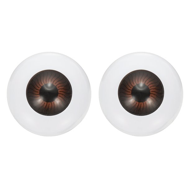 Uxcell 24mm Ojos de Muñeca, 2 Piezas Ojos Acrílicos Realistas Plásticos Medios Globos Oculares, Marrón Oscuro