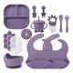 thumbnail image 1 of Juego De Alimentación Belug De Silicona Antideslizante Bebes 13pz morado, 1 of 5