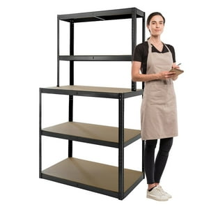 Prochef - Mesa De Trabajo Con Repisas Acero Negro 100X60X180 Cm.