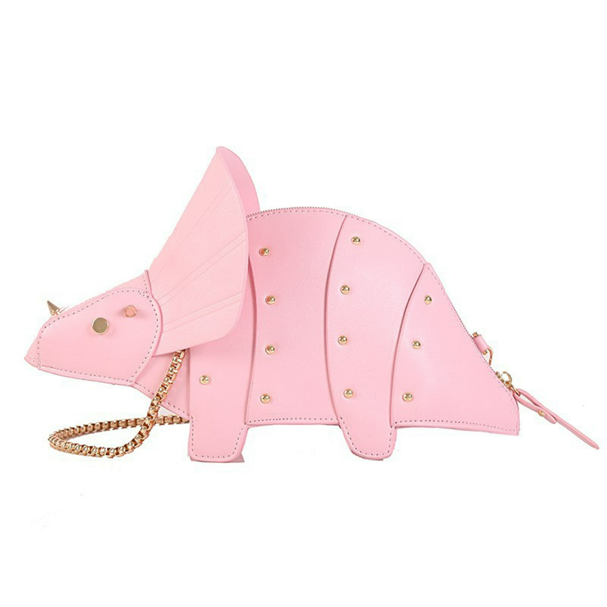 Veat00l - Lindo Bolso De Mujer En Forma De Dinosaurio, Diseño De Remache, Tirantes Extraíbles, Accesorios De Moda, Ampliamente Utilizado