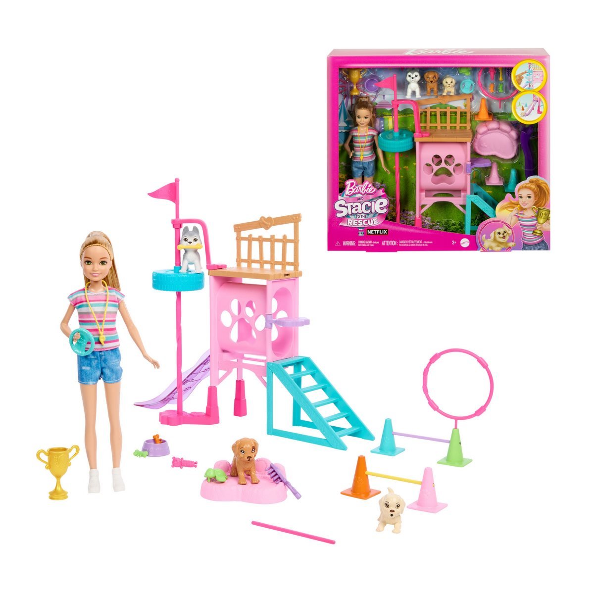 Juegos Didácticos Set Stacie Al Rescate Entrenadora Cachorritos Barbie