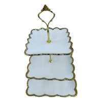 Genérico - Bandeja Decorativa Servir Tres Niveles Bordes Ondulados Jhn