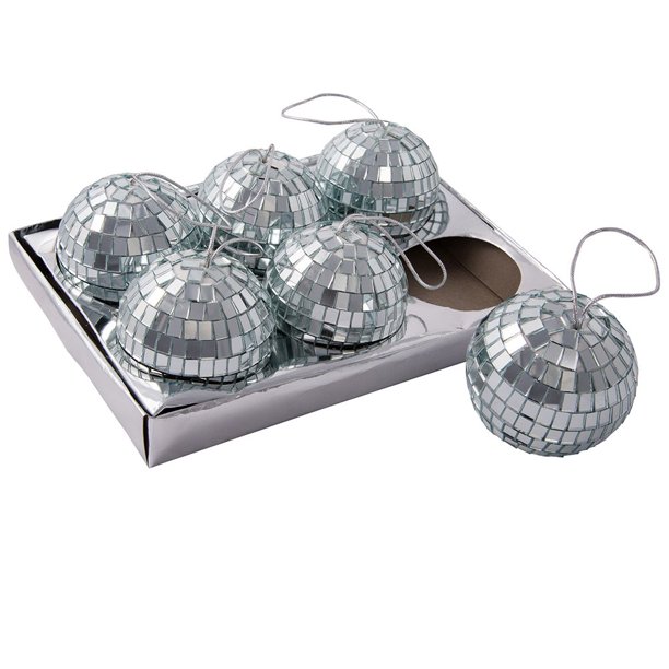 Juego de 6 piezas con forma de bola de cristal con forma de espejo, Kurt Adler, 2,8 cm