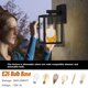 thumbnail image 5 of Aplique de pared exterior Faymart Pack de 2 metal y vidrio negro 25 cm, 5 of 9