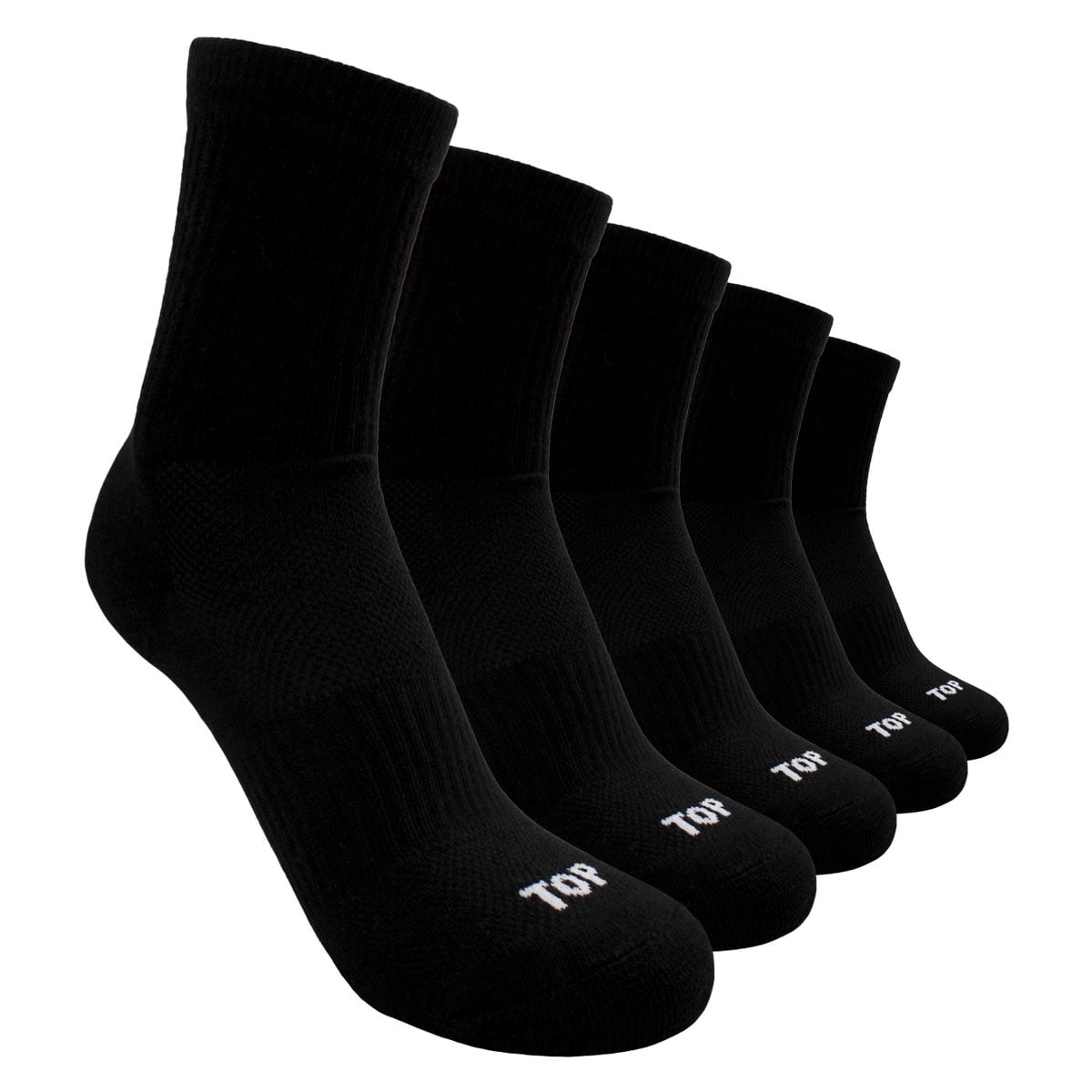 Top - Calcetines Niño Deportivos Largos Negros Pack 5 C1
