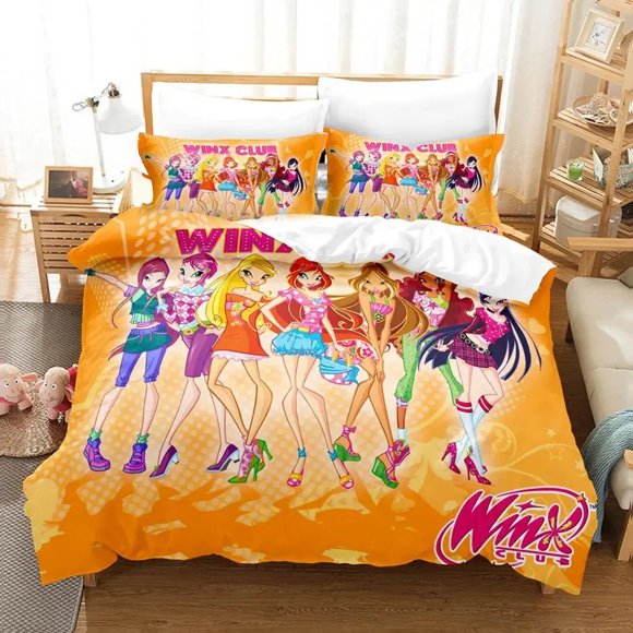 Winx Saga Club Bedding Set Duvet Cover Bed Set Quilt Cover Pillowcase Comforter Boys Adult Bedding Set