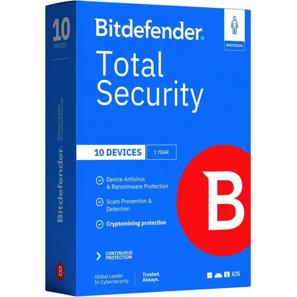 Antivirus Bitdefender Total Security 10 dispositivos 1 año