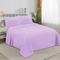 Casadeliacl - Sábanas W.M G Juego De 200 Hilos Para Colchón 2 Plazas Lila Liso