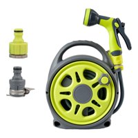 Magideal - Carrete De Manguera De Jardín Portátil, Manguera De Jardín Resistente, Carretes De Manguera De 16M Para Duchar Mascotas, Regar Flores, Limpiar Patios, Verde