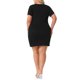 thumbnail image 3 of Agnes Orinda Vestidos Cruzados de Talla Grande para Mujer Cuello Cuadrado Manga Corta Vestido Casual Midi 2X Negro, 3 of 6