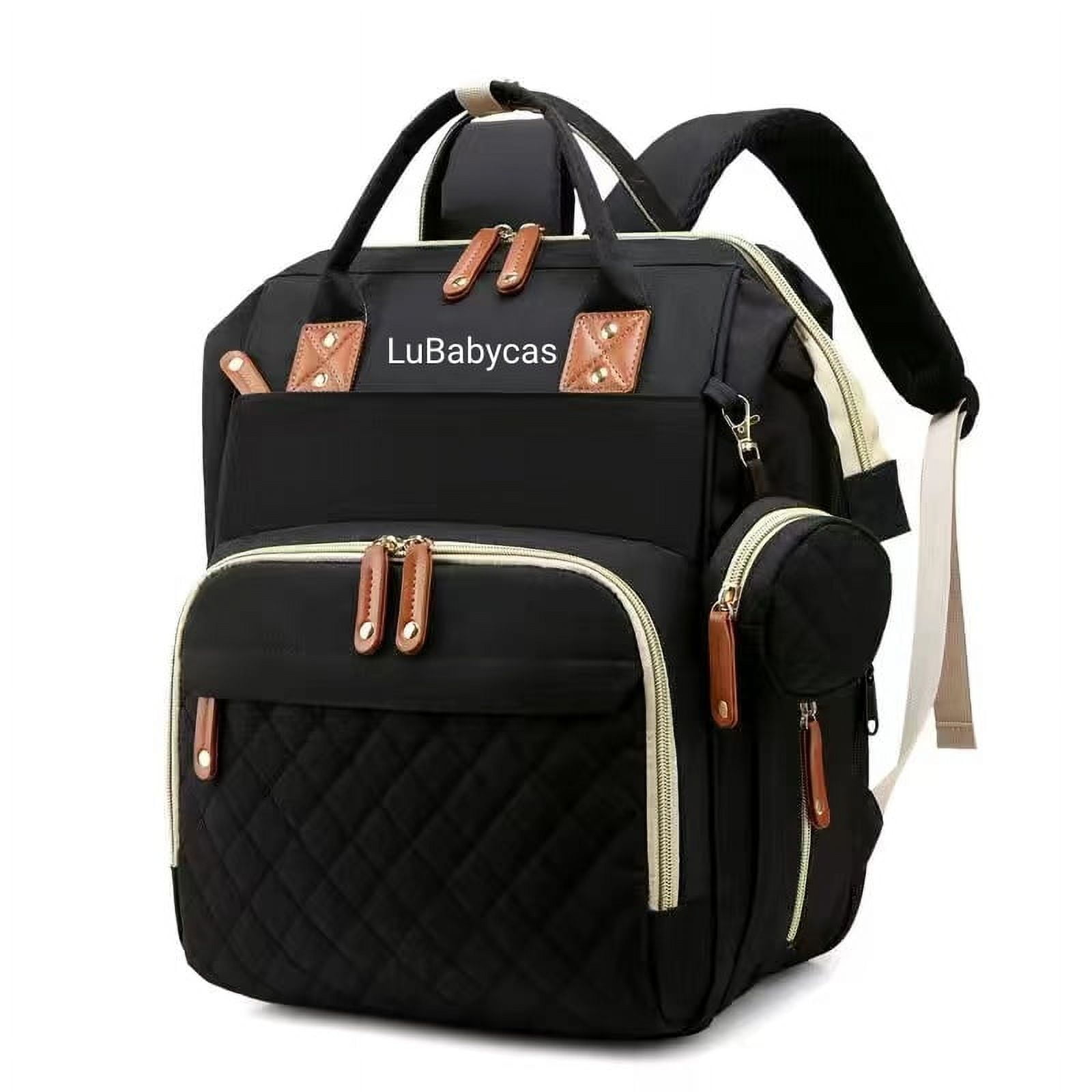Mochila Maternal Lubabycas Impermeable Con Accesorios Negra