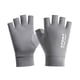 thumbnail image 3 of Hombres Guantes De Seda Helada Verano Protección Solar Antideslizante Pesca Medio Dedo Gris, 3 of 5