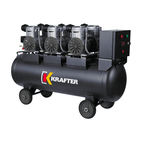 COMPRESOR KRAFTER LIBRE DE ACEITE 100L