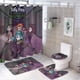 thumbnail image 1 of La cara de Sally-theme 4-Piece Shower Curtain Set with Rugs, Waterproof Bathroom Decor Set Includes Bath Mat, U-Shaped Rug, Toilet Lid Cover and Curtain with Hooks, 1 of 6