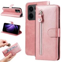 Gangxun - Funda Con Cremallera Para Oppo Reno 13F, Carcasa Cartera De Cuero Pu Con Soporte Y Tarjetero