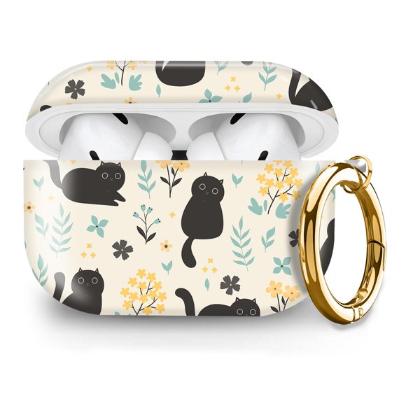 Estuche para AirPods Pro 2ª/1ª generación con diseño de gato y llavero