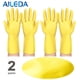 thumbnail image 1 of Aileda Guantes Latex De Limpieza Amarillo Talla L - 2 Pares Guantes Látex Amarillo Limpieza Multiuso 30x14cm, 1 of 6