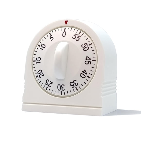 Wind Up Timer Temporizador Mecánico De 60 Minutos Color Blanco