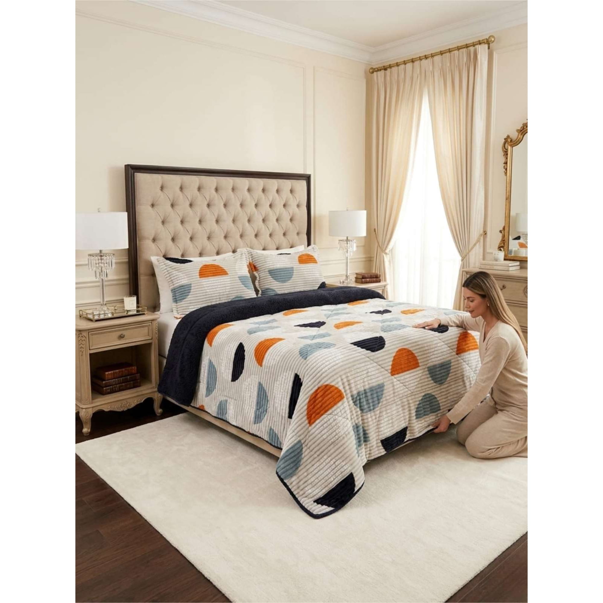 Todo Para El Hogar - Cubrecama Sherpa Cotelón Doral King