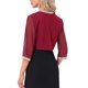 thumbnail image 3 of INSPIRE CHIC Chaqueta de Noche para Mujer con Ribete de Lentejuelas, Manga 3/4, Abierta al Frente, Corta de Chifón, Burdeos XL, 3 of 6