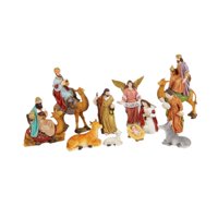 Magideal - Belén Navideño De Resina De 11 Piezas, Colección De Regalos, Sagrada Familia, Figura De Pesebre Para Chimenea, Escritorio, Oficina, Interior