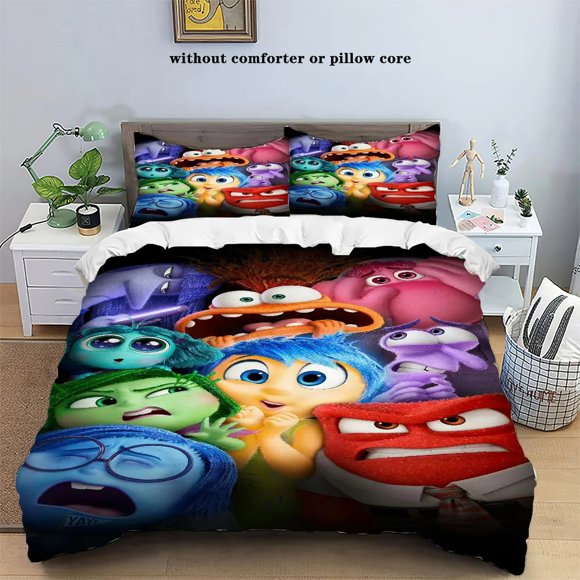 Head Agent 3D Printing Kids Cute Cartoon Duvet Cover 100% Polyester 3 Pcs Soft Breathable Duvet Cover Bedding Bed Sheets