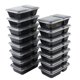 thumbnail image 1 of Contenedor Meal Prep 900ML Plástico 15 Piezas Negro, 1 of 5