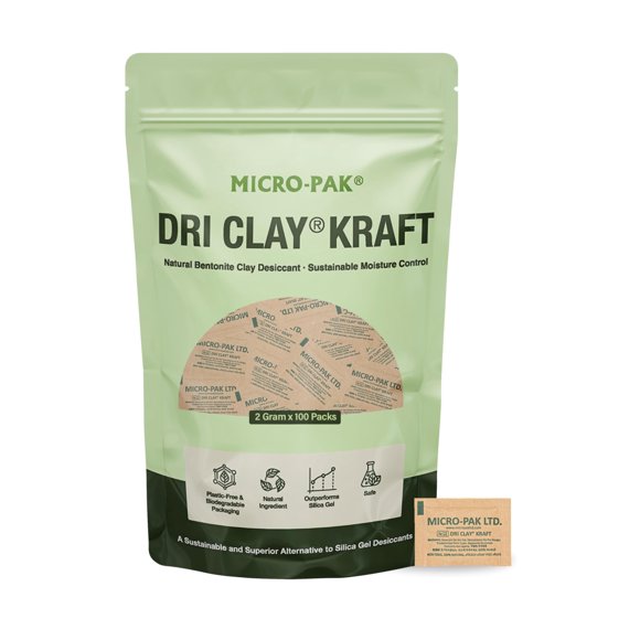 Paquetes desecantes DRI CLAY 2 g x 100 uds en papel kraft