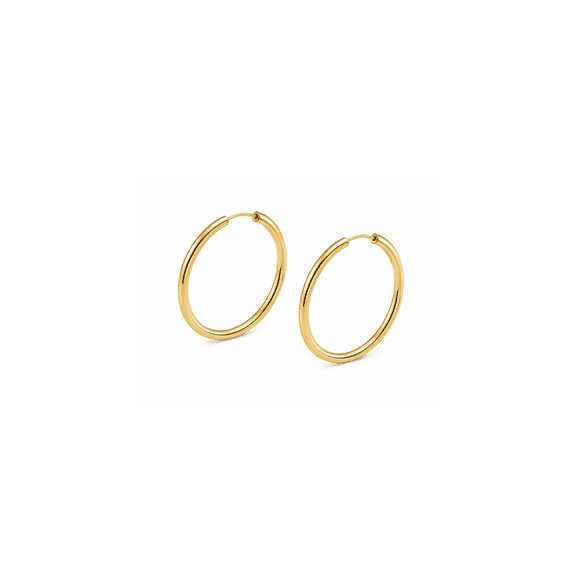 Aros Argolla Tubo 12mm Oro 18k 1.65gr Clásicas Regalo Mujer Dorado