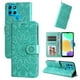 thumbnail image 2 of Funda tipo cartera FOXDOCK para Infinix Smart 6 , diseño girasol en relieve, cuero PU, cierre magnético, soporte y tarjetero, 2 of 5