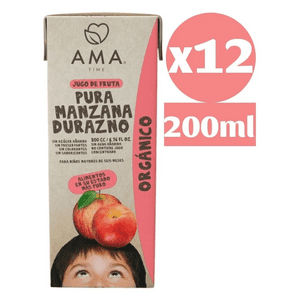 Ama Time - Pack Ama Jugo De Fruta Orgánico Manzana Durazno 12X200Cc Tetra