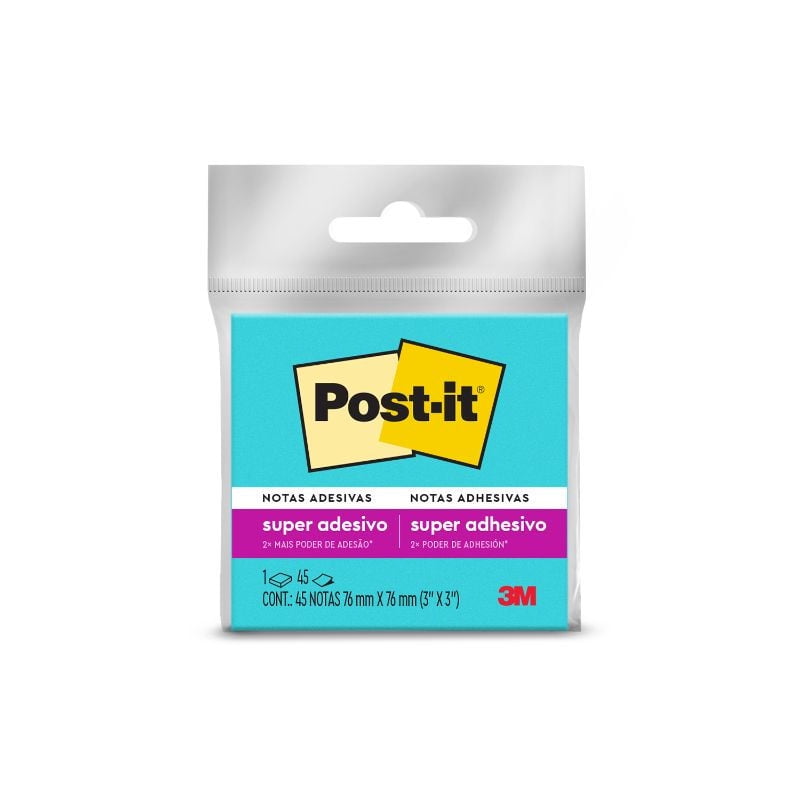 Nota Adhesiva Post-it Super Sticky Azul 76x76mm 45 Hojas Post it