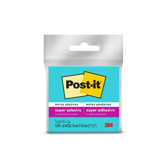Notas Adhesivas Post-it Super Sticky Azul 76x76mm 45 Hojas