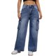 thumbnail image 1 of INSPIRE CHIC Pantalones Vaqueros de Carga para Mujer de Cintura Alta, Casuales, Anchos, con Bolsillos, Talla 2XL, Azul, 1 of 6