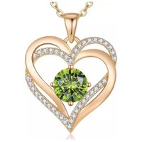 Collar Heshpaws Love Pendant Con Piedra De Nacimiento Zirconia Plata