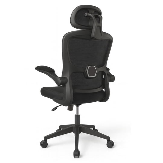 Homer Design - Silla Ergonómica Oficina Soporte Lumbar Ajustable Giratorio Negro