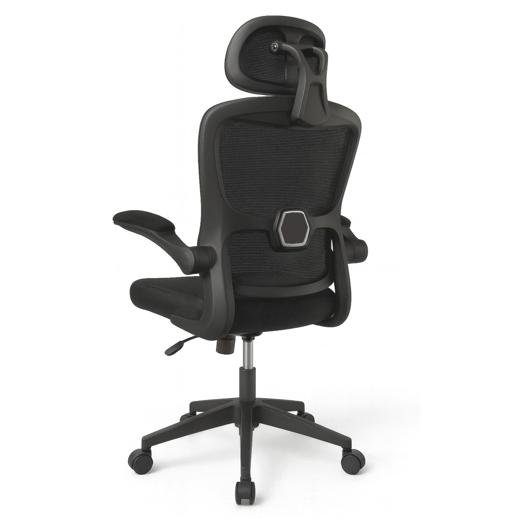 Homer Design - Silla Ergonómica Oficina Soporte Lumbar Ajustable Giratorio Negro