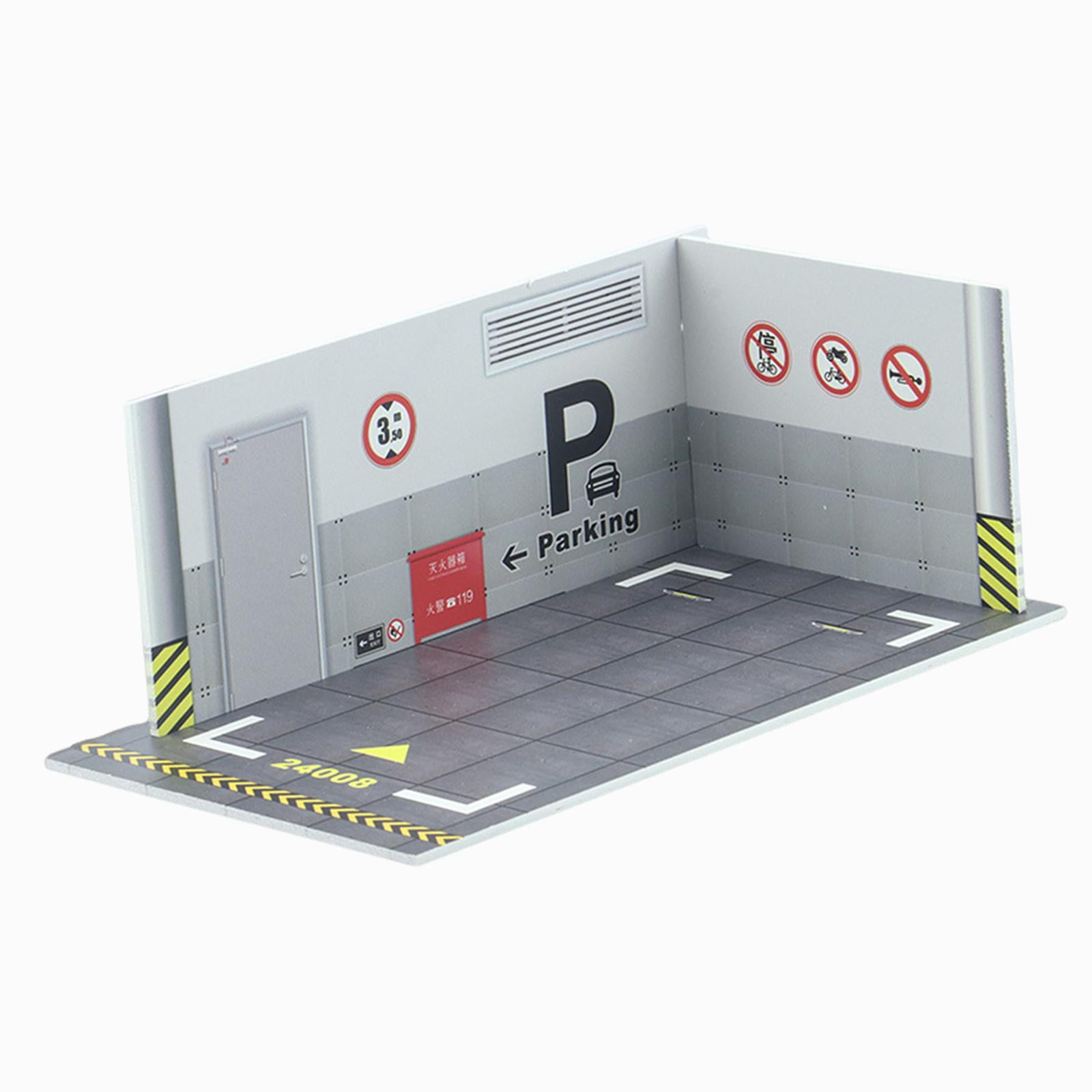 Magideal - Modelo De Coche De Pvc, Escena De Estacionamiento, Exhibición 1/24, Juguete De Garaje Para Coche, Colección De Modelos De Automóviles, Modelo De Venti A