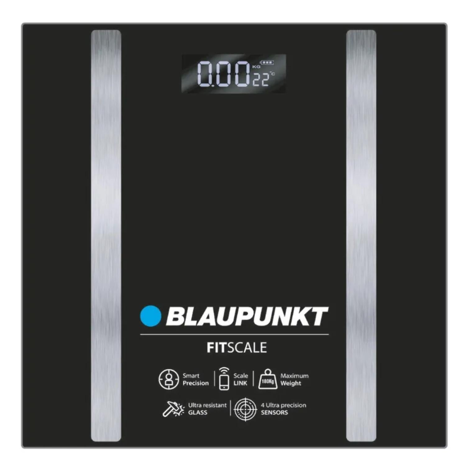 Blaupunkt - Balanza Peso Digital Fitness 180kg Negro Fit Scale