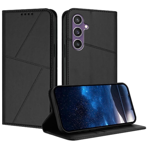 Funda Cartera Magnética para Samsung Galaxy S23 FE Protección Antichoque con Ranuras Negro