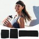 thumbnail image 3 of Bargains Únicos 3 piezas de cinta para la cabeza deportiva y muñequeras de mezcla de algodón que absorben el sudor negras para mujeres, 3 of 7